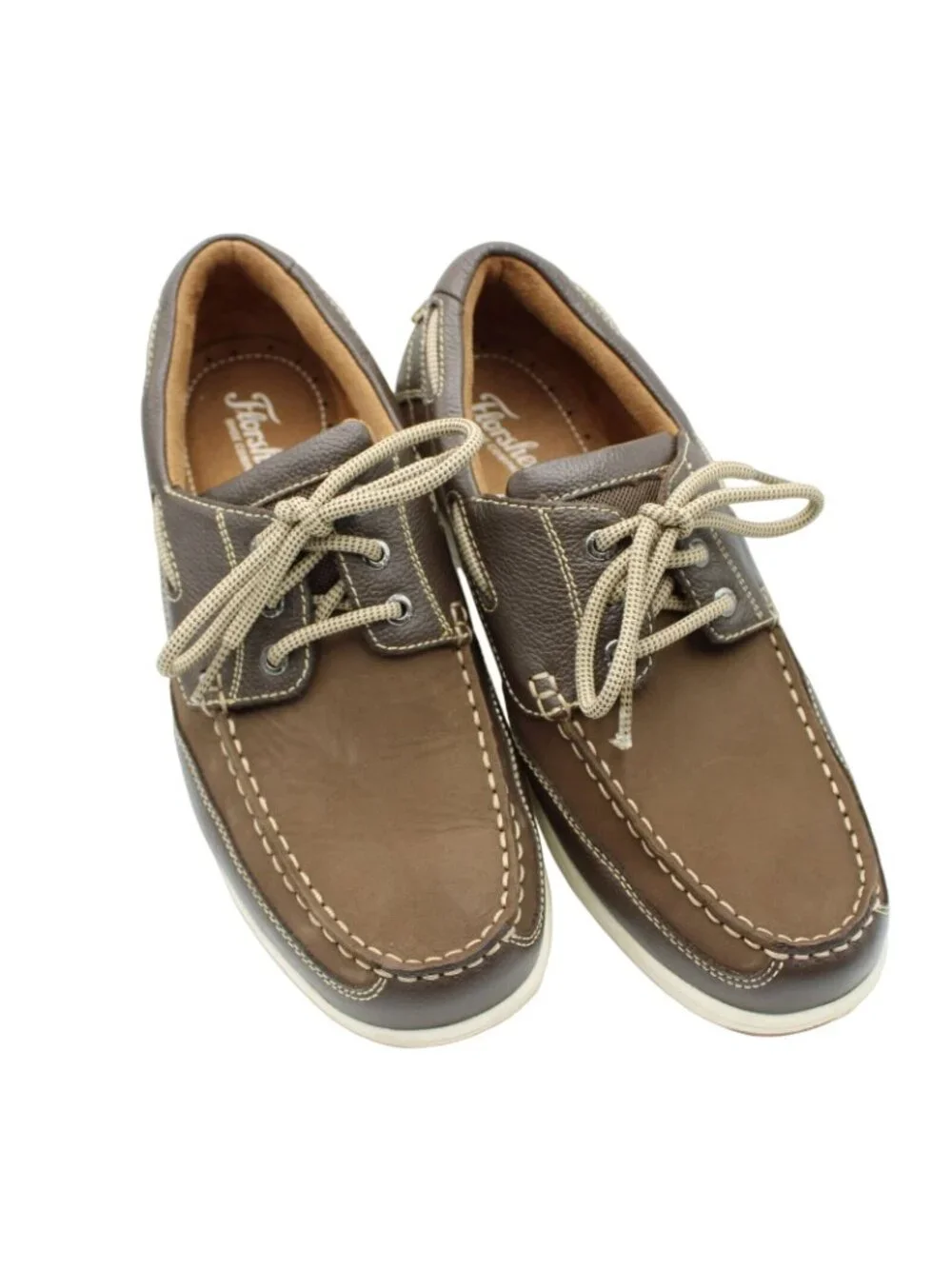 Florsheim Mens Lakeside Oxford Boat Shoes Brown Nubuck Size 9W Minimally Worn